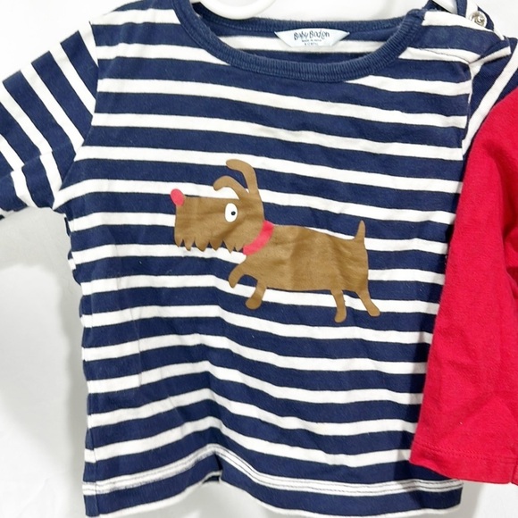 BABY Boden Appliqué t-Shirt, Plaid Pajamas Bundle, Moose, Dog Striped 6-12 Month - Picture 5 of 12
